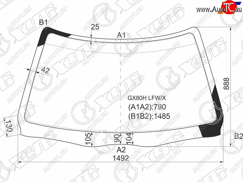 5 999 р. Стекло лобовое Toyota Mark II (X80) 88-96  Chaser (X80) 88-92 XYG GX80H LFW/X  с доставкой в г. Пермь