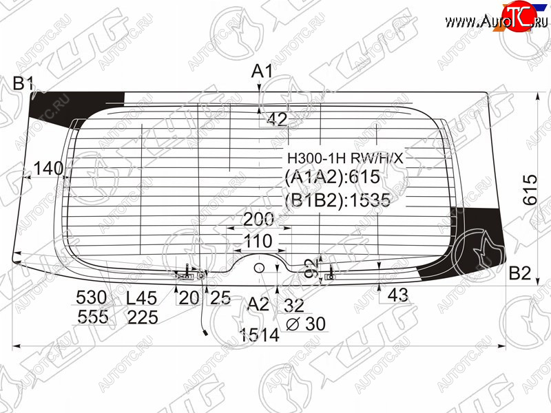 8 999 р. Стекло заднее (Цвет зеленый Обогрев Антенна) Hyundai H1 07-22  Starex 07-17 XYG H300-1H RW/H/X  с доставкой в г. Пермь