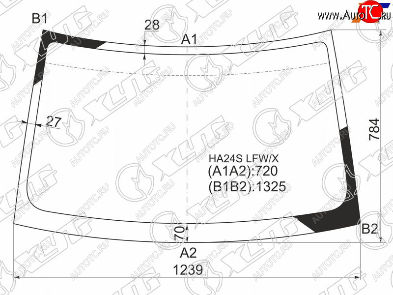 7 299 р. Стекло лобовое Mazda Carol 04-09  Nissan Pino 07-10  Suzuki Alto 04-09 XYG HA24S LFW/X  с доставкой в г. Пермь