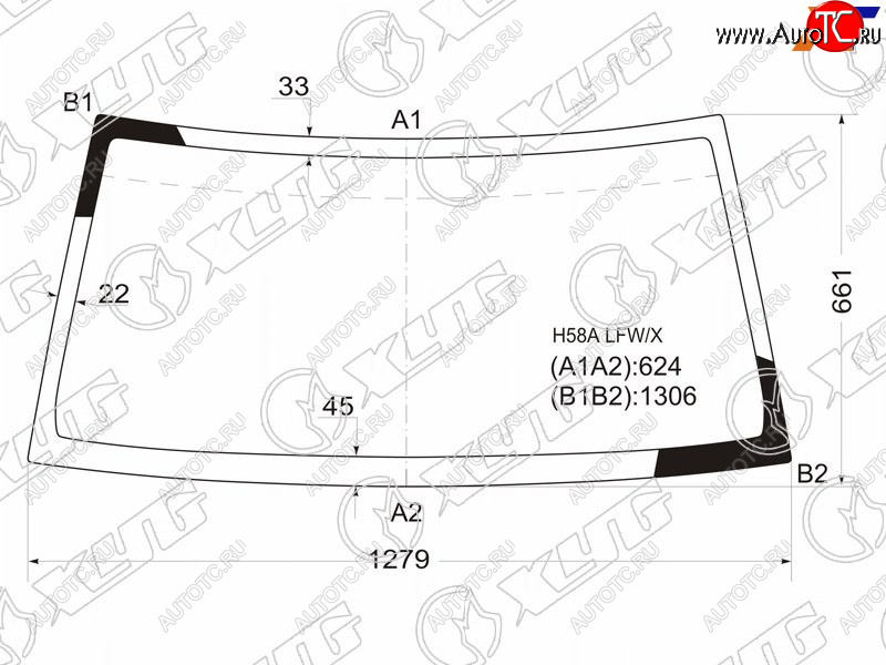 6 299 р. Стекло лобовое Mitsubishi Pajero Junior 95-98  Pajero Mini 94-12  Nissan Kix 08-12 XYG H58A LFW/X  с доставкой в г. Пермь