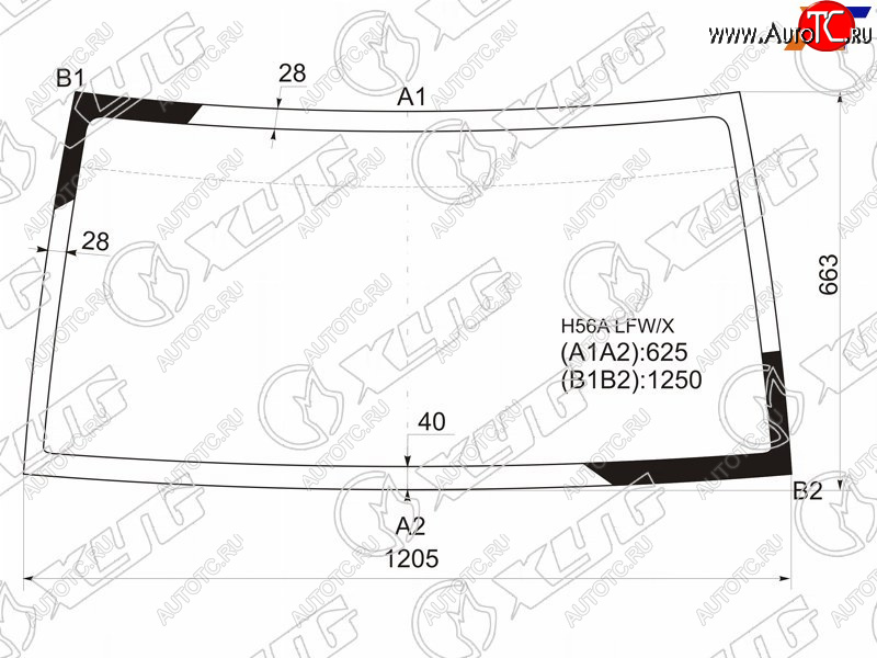4 399 р. Стекло лобовое Mitsubishi Pajero Junior 95-98  Pajero Mini 94-12  Nissan Kix 08-12 XYG H56A LFW/X  с доставкой в г. Пермь
