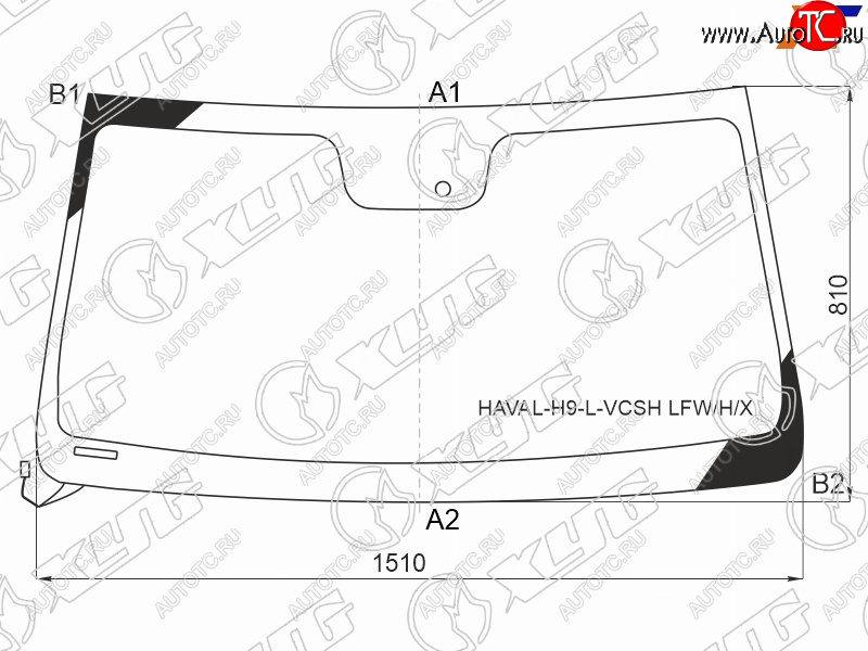 8 649 р. Стекло лобовое (Обогрев щеток Датчик дождя) Haval H9 15-17 XYG HAVAL-H9-L-VCSH LFW/H/X  с доставкой в г. Пермь