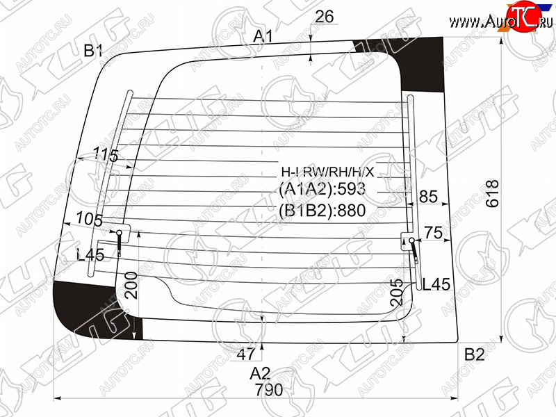 4 999 р. Стекло заднее (Цвет зеленый Обогрев) Hyundai H1 97-07  Starex 97-07 XYG H-I RW/RH/H/X  с доставкой в г. Пермь