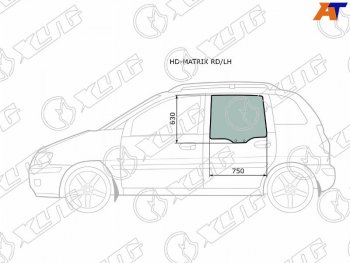 2 789 р. Стекло боковое опускное (Сзади Слева Цвет зеленый) Hyundai Lavita 01-07  Matrix 01-10             XYG HD-MATRIX RD/LH  с доставкой в г. Пермь. Увеличить фотографию 1
