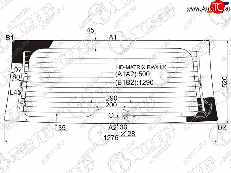 10 399 р. Стекло заднее (Цвет зеленый Обогрев) Hyundai Lavita 01-07  Matrix 01-10 XYG HD-MATRIX RW/H/X  с доставкой в г. Пермь
