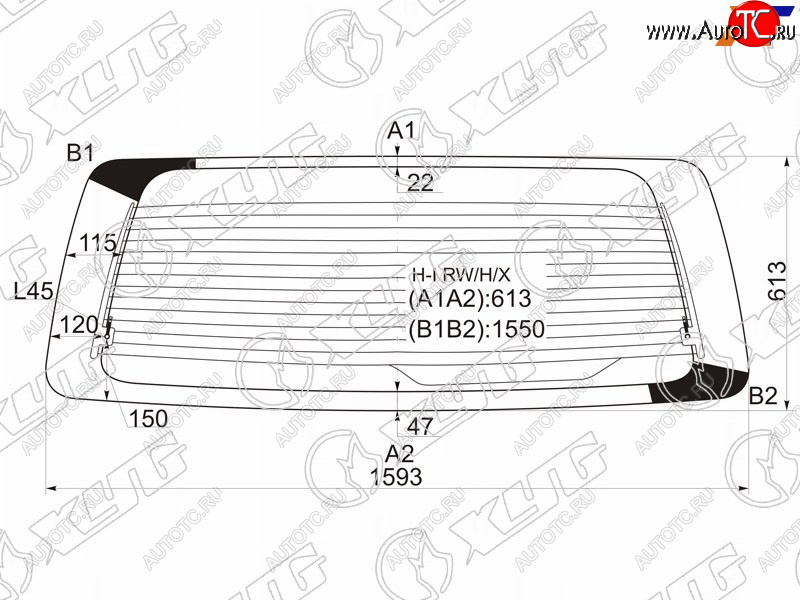 9 549 р. Стекло заднее (Цвет зеленый Обогрев) Hyundai H1 97-07  Starex 97-07 XYG H-I RW/H/X  с доставкой в г. Пермь