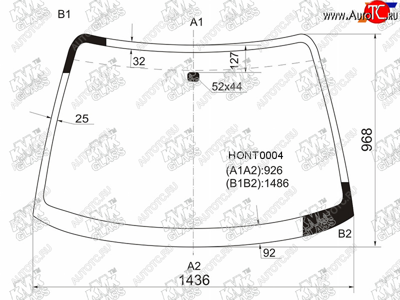 4 899 р. Стекло лобовое HONDA ACCORDTORNEO 45D 97-02                                                        KMK HONT0004  с доставкой в г. Пермь