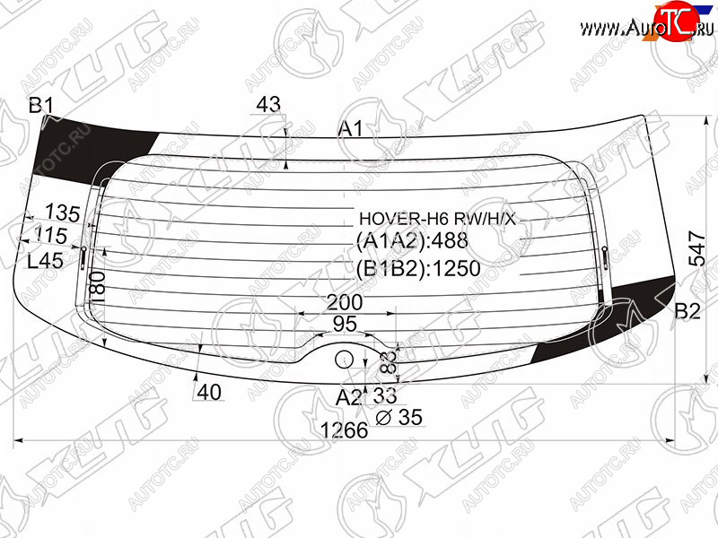 12 649 р. Стекло заднее (Цвет зеленый Обогрев) Great Wall Hover H6 12-16  Haval H6 13-20 XYG HOVER-H6 RW/H/X  с доставкой в г. Пермь