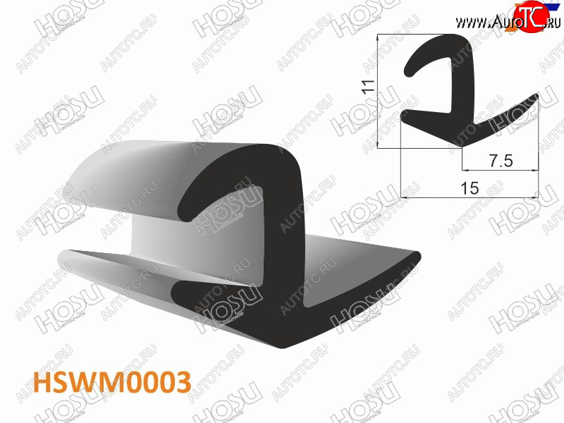 176 р. Молдинг универсальный (тип 8 mm U-LIP) - бухта 30 м.(цена за 1метр) HOSU HSWM0003  с доставкой в г. Пермь