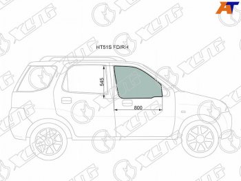 2 599 р. Стекло боковое опускное (Спереди Справа Цвет зеленый) Chevrolet Cruze 01-08  Subaru Justy 03-07  XYG HT51S FD/RH  с доставкой в г. Пермь. Увеличить фотографию 1
