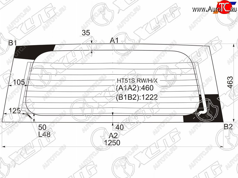 8 799 р. Стекло заднее (Цвет зеленый Обогрев) Chevrolet Cruze 01-08  Suzuki Ignis 00-07  Swift 00-04 XYG HT51S RW/H/X  с доставкой в г. Пермь