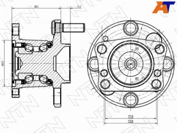 5 649 р. Ступичный узел задн. MAZDA DEMIO DE3FS, DE3AS, DE5FS 07-                                             NTN HUB350T-2  с доставкой в г. Пермь. Увеличить фотографию 1