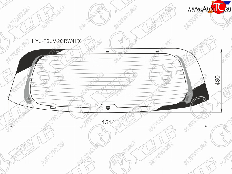 10 649 р. Стекло заднее (Цвет зеленый Обогрев) Hyundai Palisade 18- XYG HYU-FSUV-20 RW/H/X  с доставкой в г. Пермь