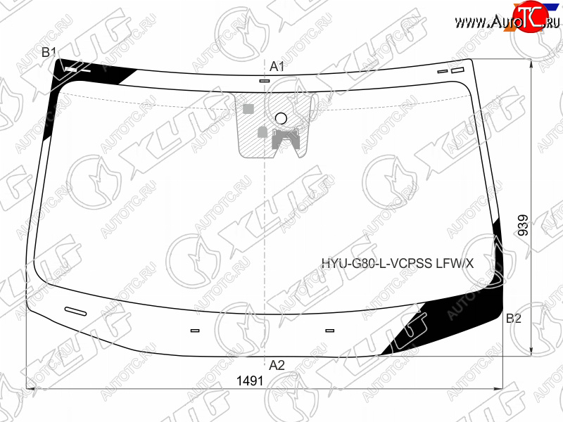 8 649 р. Стекло лобовое (Камера Датчик дождя) Genesis G80 17-20  Hyundai Genesis 14-17 XYG HYU-G80-L-VCPSS LFW/X  с доставкой в г. Пермь