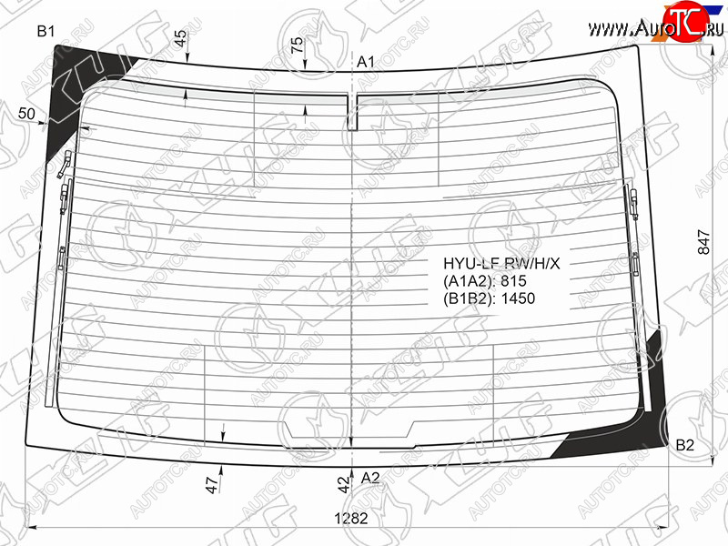 12 449 р. Стекло заднее (Цвет зеленый Обогрев Антенна) Hyundai Sonata 14-19 XYG HYU-LF RW/H/X  с доставкой в г. Пермь