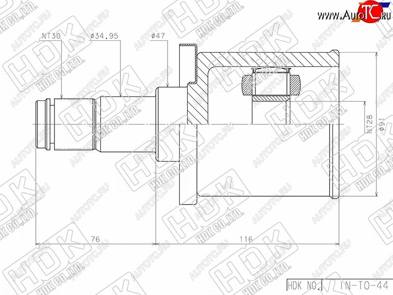 16 899 р. Шрус внутренний LHRH TOYOTA FORTUNER GGN155165GUN15#HILUX GGN1## 1GDFTV 16- HDK IN-TO-44  с доставкой в г. Пермь
