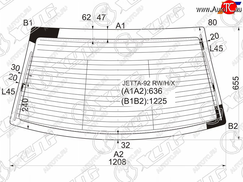4 999 р. Стекло заднее (Цвет зеленый Обогрев Антенна) Volkswagen Jetta 91-98  Vento 92-95 XYG JETTA-92 RW/H/X  с доставкой в г. Пермь