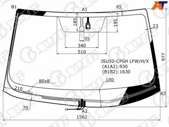 Стекло лобовое (Обогрев щеток Датчик дождя) Toyota Highlander 13-20 XYG JSU50-L-VCPS LFW/H/X