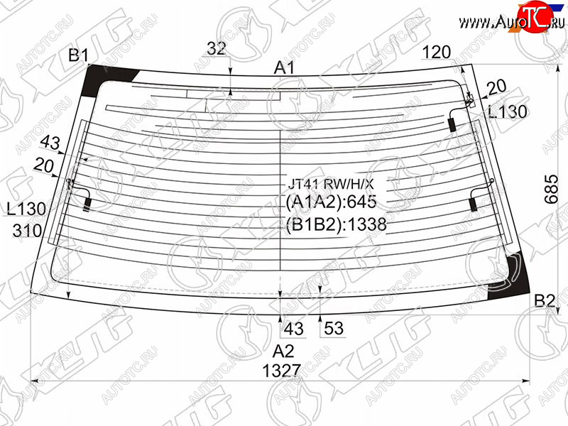 7 199 р. Стекло заднее (Цвет зеленый Обогрев Антенна 4D SED) Mitsubishi Lancer 02-10  Lancer Cedia 00-03 XYG JT41 RW/H/X  с доставкой в г. Пермь