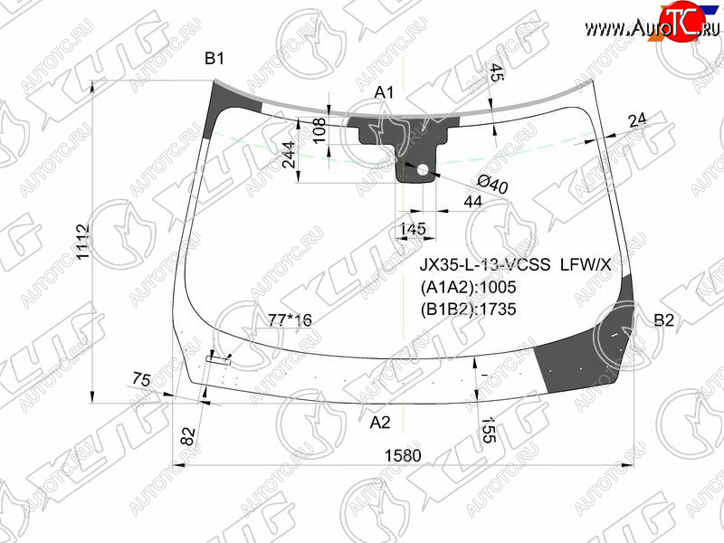 12 299 р. Стекло лобовое (Камера Датчик дождя Молдинг) Infiniti JX35 12-14  QX60 14-21 XYG JX35-L-13-VCSSLFW/X  с доставкой в г. Пермь