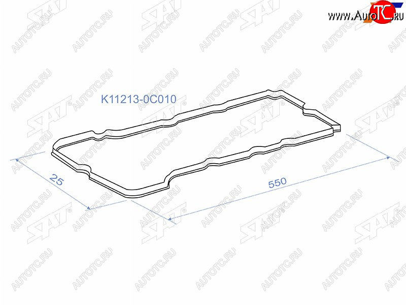 299 р. Прокладка клапанной крышки TOYOTA HIACE TRH2## 05-HILUX TGN15 05-FORTUNER TGN5161 05- SAT K11213-0C010  с доставкой в г. Пермь