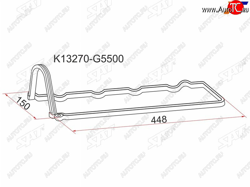 359 р. Прокладка клапанной крышки NS LD20+T, C22C23 SAT K13270-G5500  с доставкой в г. Пермь