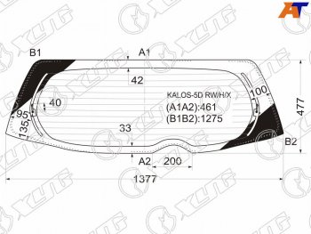 10 999 р. Стекло заднее (Цвет зеленый Обогрев) Chevrolet Aveo 02-11  Kalos 03-08  Daewoo Gentra 05-11  Kal XYG KALOS-5D RW/H/X  с доставкой в г. Пермь. Увеличить фотографию 1