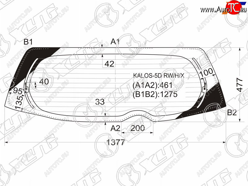 10 999 р. Стекло заднее (Цвет зеленый Обогрев) Chevrolet Aveo 02-11  Kalos 03-08  Daewoo Gentra 05-11  Kal XYG KALOS-5D RW/H/X  с доставкой в г. Пермь