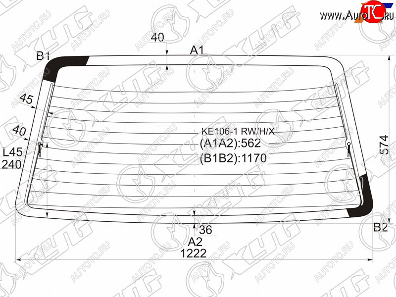 7 999 р. Стекло заднее (Цвет зеленый Обогрев Фонари хрусталь) Toyota Corolla (E100) 91-02  Sprinter 93-02 XYG KE106-1 RW/H/X  с доставкой в г. Пермь