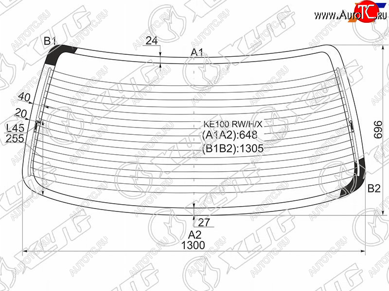 7 999 р. Стекло заднее (Цвет зеленый Обогрев 4D SED) Toyota Corolla (E100) 91-02 XYG KE100 RW/H/X  с доставкой в г. Пермь
