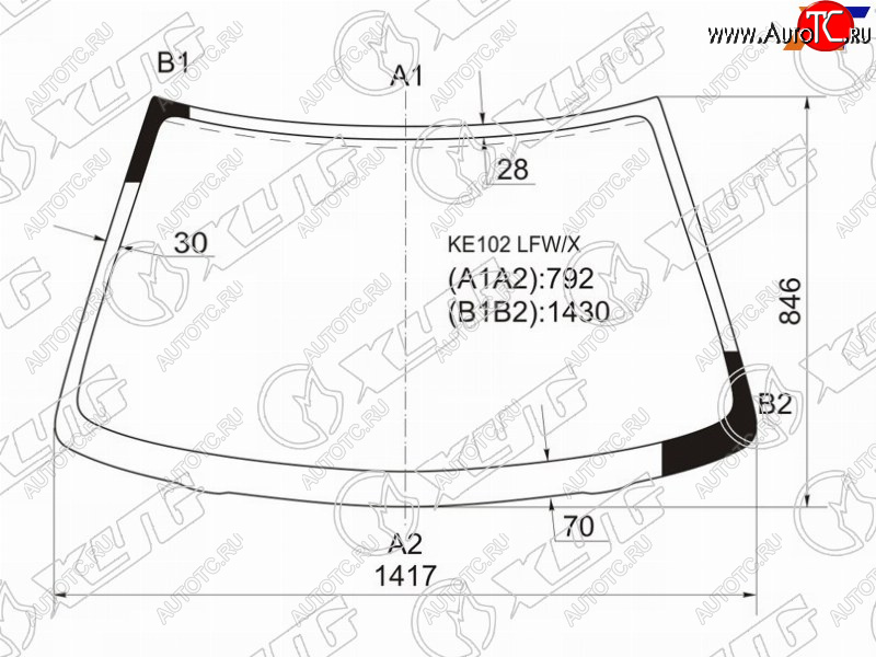 8 649 р. Стекло лобовое Toyota Corolla Levin 91-95  Sprinter Trueno 91-95 XYG KE102 LFW/X  с доставкой в г. Пермь