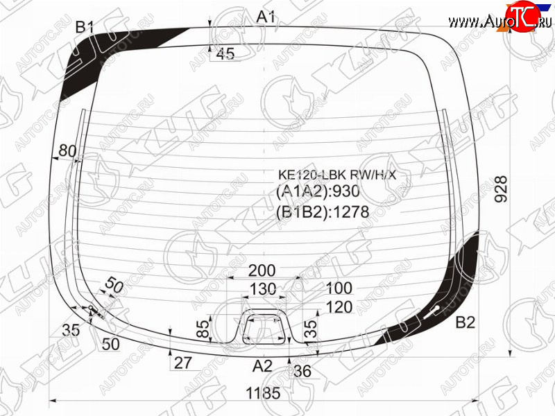 10 499 р. Стекло заднее (Цвет зеленый Обогрев) Toyota Corolla (E110) 95-01 XYG KE120-LBK RW/H/X  с доставкой в г. Пермь