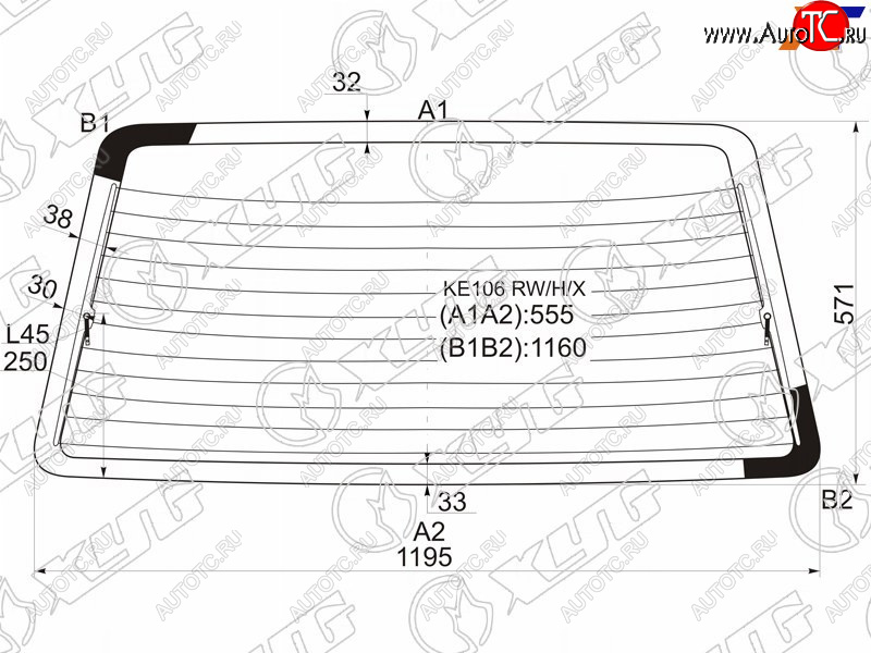 7 999 р. Стекло заднее (Цвет зеленый Обогрев 5D WGN) Toyota Corolla (E100) 91-02  Sprinter 93-02 XYG KE106 RW/H/X  с доставкой в г. Пермь