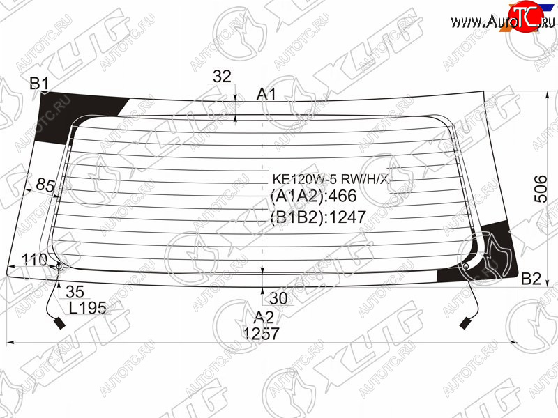 8 349 р. Стекло заднее (Цвет зеленый Обогрев 5D WGN) Toyota Corolla (E120) 00-07  Corolla Fielder (E120) 0 XYG KE120W-5 RW/H/X  с доставкой в г. Пермь