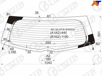 7 999 р. Стекло заднее (Цвет зеленый Обогрев) Toyota Corolla Fielder (E140) 06-12 XYG KE130-STW RW/H/X  с доставкой в г. Пермь. Увеличить фотографию 1