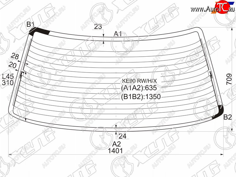 4 199 р. Стекло заднее (Цвет зеленый Обогрев) Toyota Corolla (E90) 87-92 XYG KE90 RW/H/X  с доставкой в г. Пермь