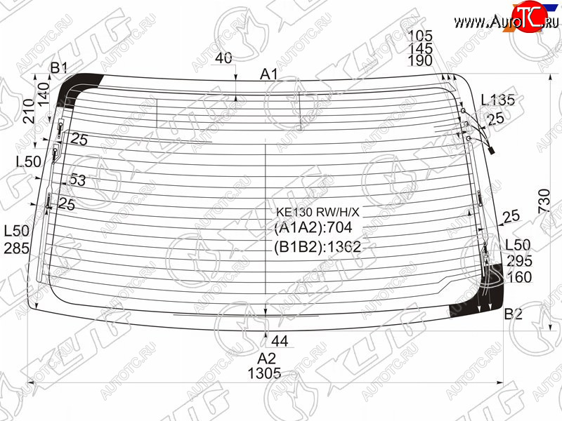 7 999 р. Стекло заднее (Цвет зеленый Обогрев Антенна) Toyota Corolla Axio (E140) 06-12  Corolla USA (E150) XYG KE130 RW/H/X  с доставкой в г. Пермь