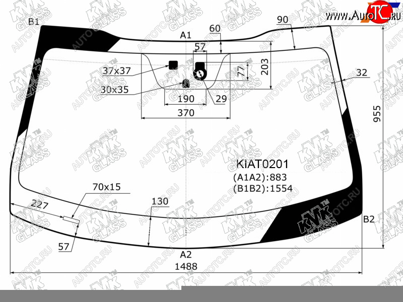5 699 р. Стекло лобовое + дд +дзапотевания KIA OPTIMA 15-20                                                  KMK KIAT0201  с доставкой в г. Пермь