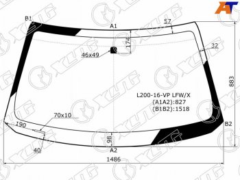 Стекло лобовое Mitsubishi L200 15-  Pajero Sport 16-21  Fiat Fullback 15-20 XYG L200-16-VP LFW/X
