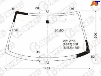 Стекло лобовое Mitsubishi Mirage 95-00 XYG LG41 LFW/X