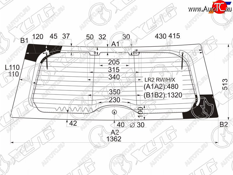 11 249 р. Стекло заднее (Цвет зеленый Обогрев Антенна) Land Rover Freelander 06-14 XYG LR2 RW/H/X  с доставкой в г. Пермь