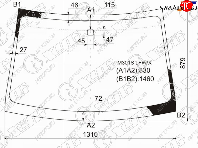 4 999 р. Стекло лобовое Toyota Passo 04-10  Daihatsu Boon 04-10  Sirion 05-13  Subaru Justy 07-11 XYG M301S LFW/X  с доставкой в г. Пермь