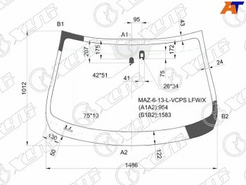 7 199 р. Стекло лобовое (Датчик дождя) Mazda 6 12- XYG MAZ-6-13-L-VCPS LFW/X  с доставкой в г. Пермь. Увеличить фотографию 1