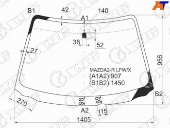 5 999 р. Стекло лобовое Mazda Demio 02-07 XYG MAZDA2-R LFW/X  с доставкой в г. Пермь. Увеличить фотографию 1