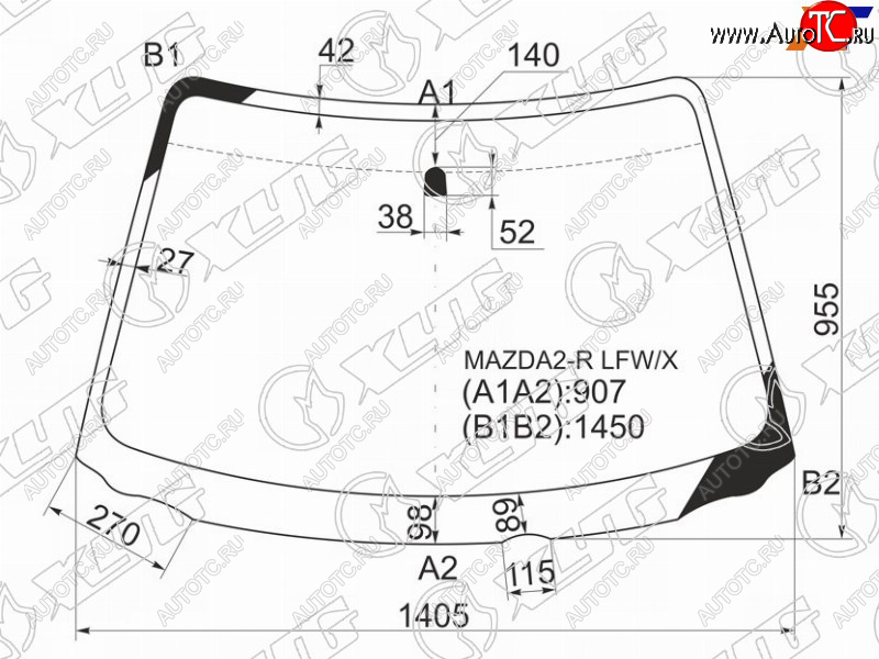 5 999 р. Стекло лобовое Mazda Demio 02-07 XYG MAZDA2-R LFW/X  с доставкой в г. Пермь