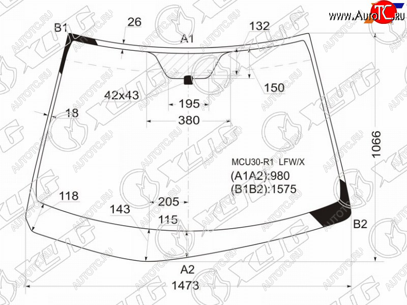 9 999 р. Стекло лобовое Toyota Harrier (XU30) 03-13  Lexus RX 03-09 XYG MCU30-R1 LFW/X  с доставкой в г. Пермь