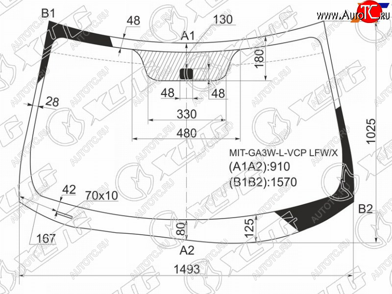 6 249 р. Стекло лобовое Mitsubishi ASX 10-  Citroen C4 Aircross 12-16  Peugeot 4008 12-15 XYG MIT-GA3W-L-VCP LFW/X  с доставкой в г. Пермь