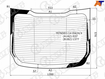 9 549 р. Стекло заднее (Цвет зеленый Обогрев Антенна 4D SED) Ford Mondeo 14-19 XYG MONDEO-14 RW/H/X  с доставкой в г. Пермь. Увеличить фотографию 1