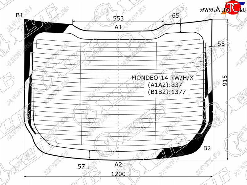 9 549 р. Стекло заднее (Цвет зеленый Обогрев Антенна 4D SED) Ford Mondeo 14-19 XYG MONDEO-14 RW/H/X  с доставкой в г. Пермь