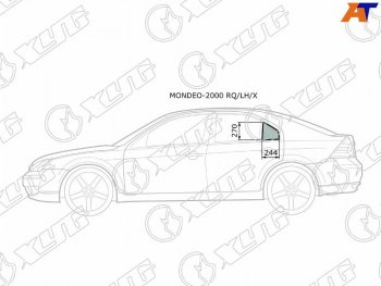 Стекло форточки (Сзади Слева Цвет зеленый) Ford Mondeo 00-07 XYG MONDEO-2000 RQ/LH/X